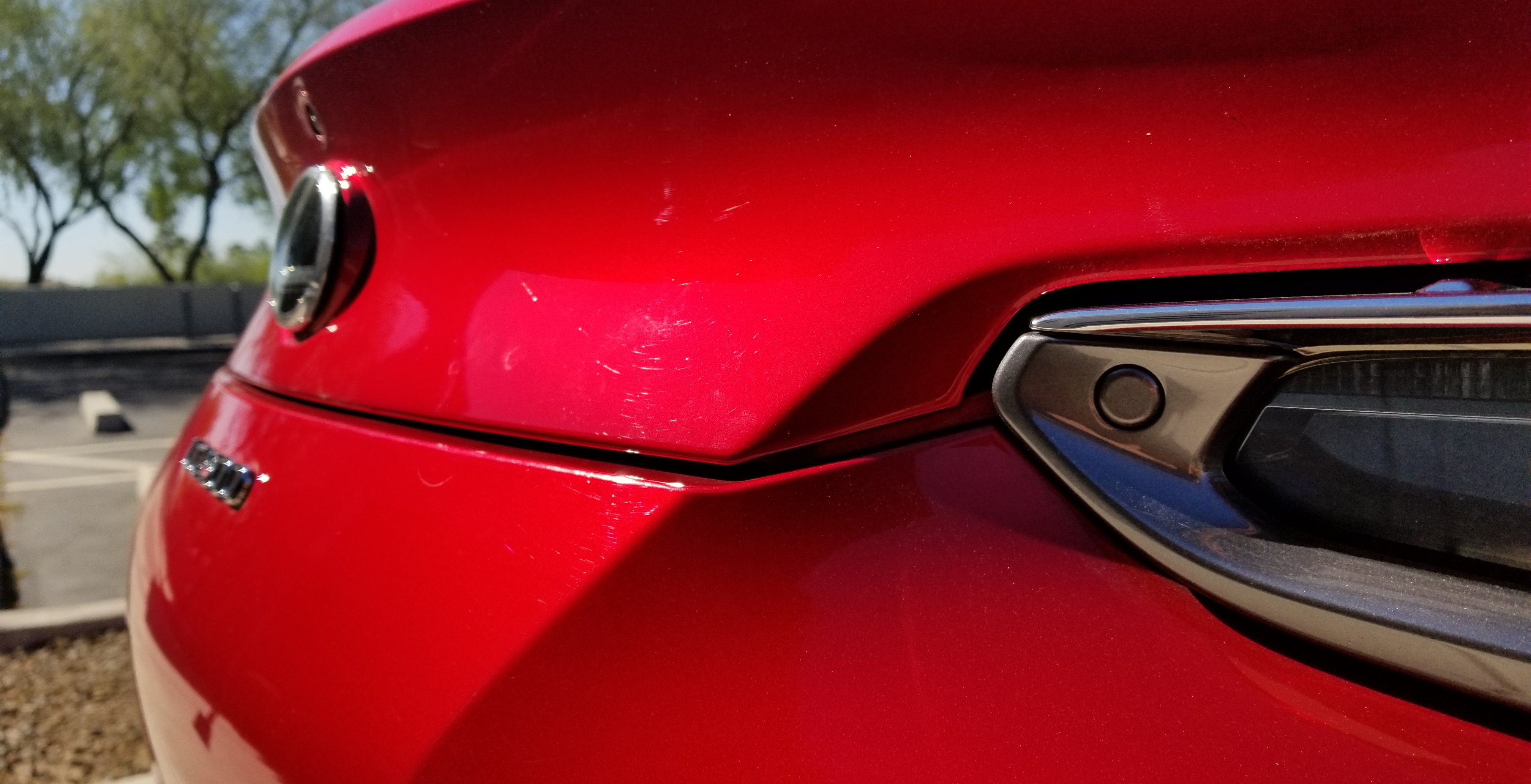 2019 Lexus LC500 integrated trunk button in rear passenger taillamp